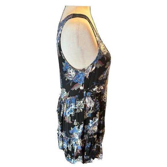 American Eagle Outfitters S Tank Top Floral Tiered Long Tunic Blouse Short Dress - Picture 3 of 4